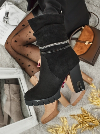 Ženski gležnarji iz eko semiša s peto BrambleDusk