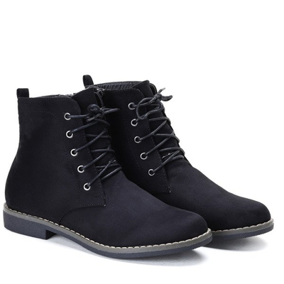 Czarne ocieplane workery April - Obuwie