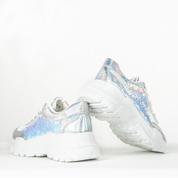 Stříbrná sportovní obuv s flitry Bling - obuv 1