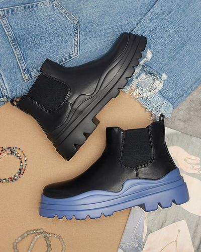 Čierne dámske čižmy na fialovej podrážke Beja - Obuv