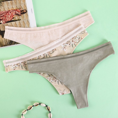 Dámske vzorované tangá 3 / balenie - spodná bielizeň