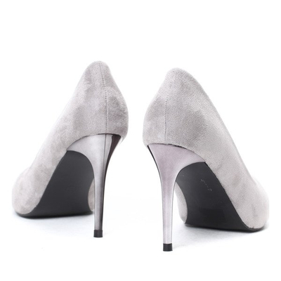 Szare czółenka na szpilce Melia- Obuwie