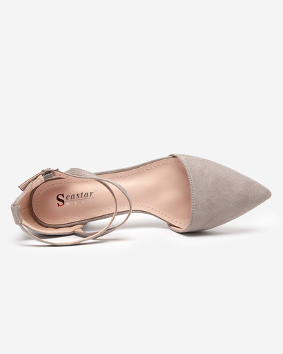 Dámske sivé sandále na stĺpiku Crisco - Obuv