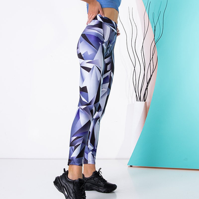 Fialové vzorované dámske legíny PLUS SIZE - Oblečenie