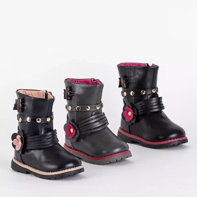 OUTLET Detské tmavomodré čižmy s eko kožou Kisso- Footwear