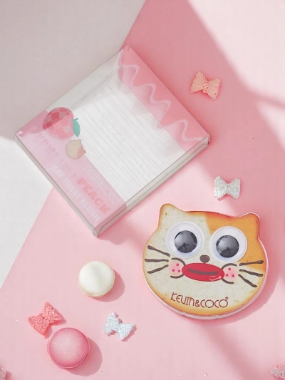 Kevin&Coco Cat Toast Blush Stlačený blush broskyňový