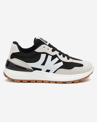 Dámske čierne tenisky so sivými vsadkami Narisa - Obuv