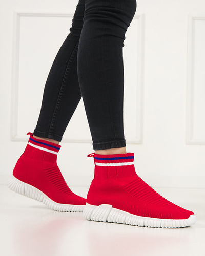 OUTLET Červené dámske vysoko členkové športové topánky značky Deloni - Footwear