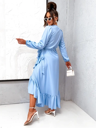 Royalfashion Viazané midi šaty pre ženy s volánmi