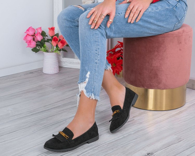 Czarne mokasyny Jadoir- Obuwie