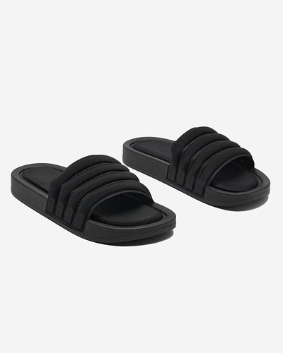 Dámske pásikavé papuče v čiernej farbe Lenira - Obuv