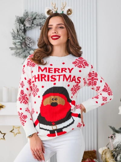 Royalfashion Dámsky vianočný sveter so Santom