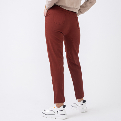 Dámske hnedé látkové nohavice - Oblečenie