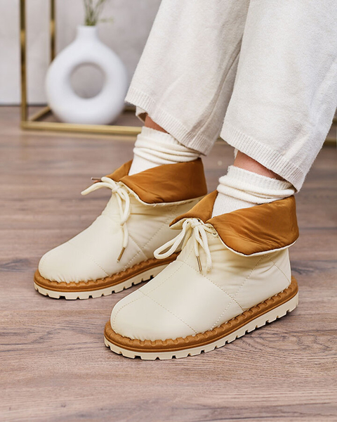 Royalfashion Dámske snehové čižmy v béžovej farbe Nevonsis