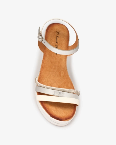 Royalfashion Dámske strieborné sandále Afocla silver anchor