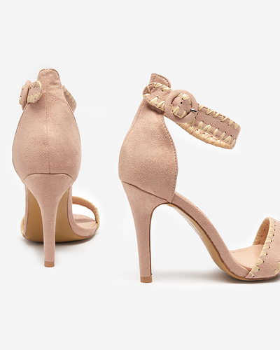 Púdrované dámske sandále na vysokom podpätku Kemisooa - Obuv