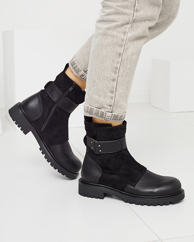 Čierne dámske čižmy bez podpätku s plochým podpätkom Wetefa - Obuv