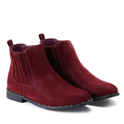 Bordowe botki Audria- Obuwie