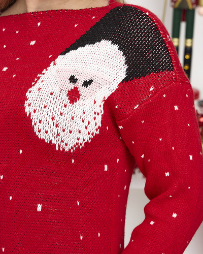 Vianočné svetrové šaty v červenej farbe - Oblečenie