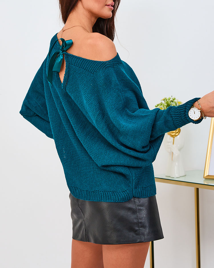 Royalfashion Dámsky tyrkysový sveter