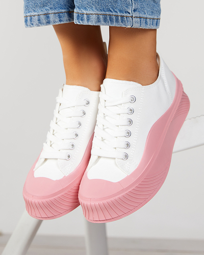 Bielo-ružové dámske tenisky typ Nerikas tenisky - Obuv