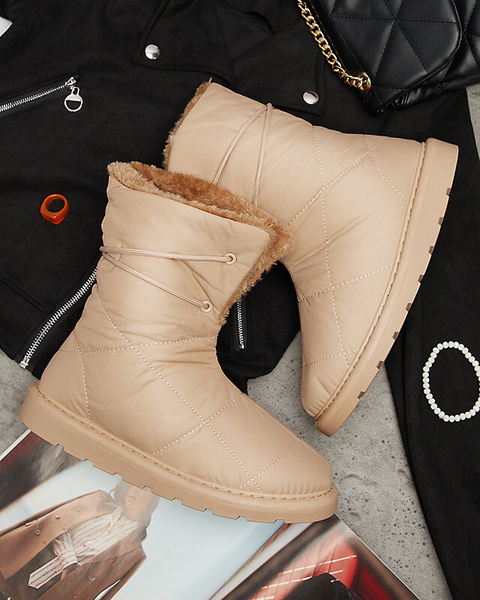 Svetlo hnedá dámska obuv a'la snehule Amirfu- Obuv