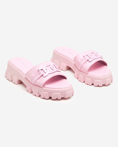 OUTLET Fialové dámske papuče na hrubšej podrážke Inza-Shoes