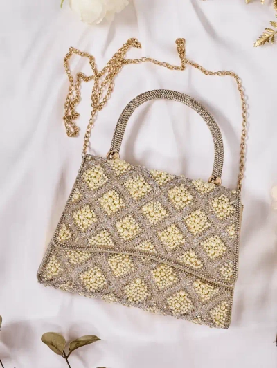 Royalfashion Malá dámska kabelka s kamienkami a perličkami