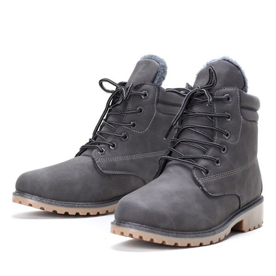 Szare, ocieplane trapery Maggie- Obuwie