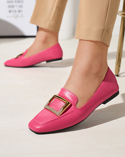 Fuchsiové dámske mokasíny s ornamentom Sefonta- Obuv