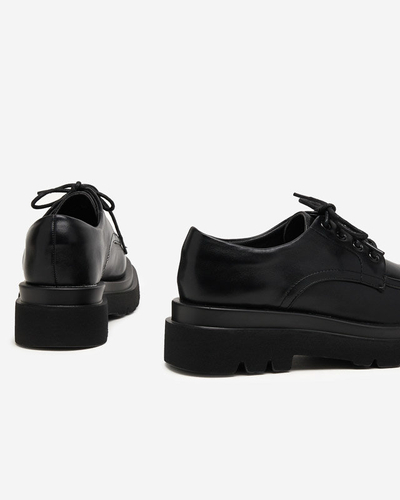 Čierne dámske topánky z ekokože so šnurovaním Gerin - Obuv