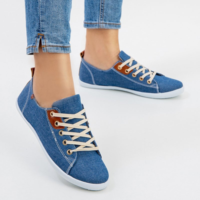 OUTLET Dámske modré šnurovacie tenisky značky Sindri - Footwear