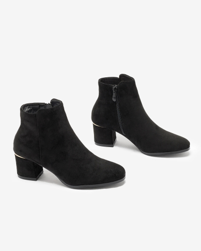 Royalfashion Čierne dámske čižmy na nízkom podpätku Qeretta