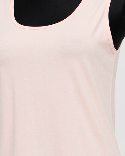 Svetloružové dámske tričko s ramienkami PLUS SIZE - Oblečenie