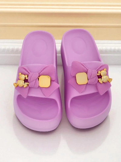 Royalfashion Dámske gumové žabky s ozdobnou mašľou Alday