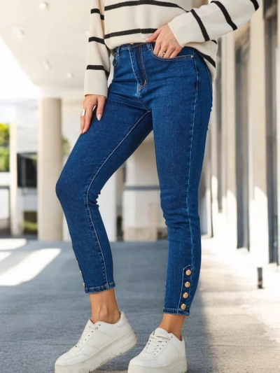 Royalfashion Dámske skinny džínsy s gombíkmi