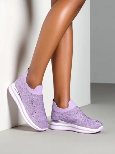 Royalfashion Slip-on dámske športové topánky s kamienkami Adeq