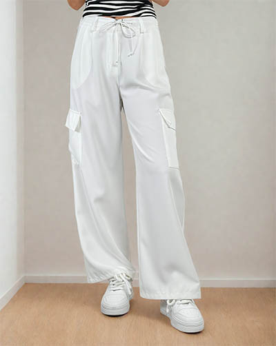 Royalfashion Dámske široké nohavice s vreckami