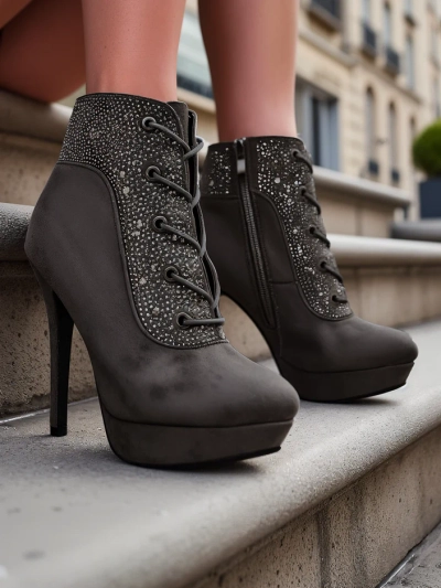 Royalfashion dámske členkové topánky s kamienkami Efelolo