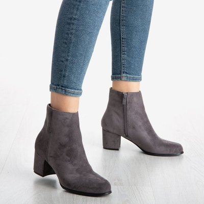 Šedé dámské nízké boty na podpatku Michel - Obuv 1