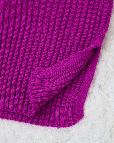 Royalfashion Fialové dámske svetrové šaty