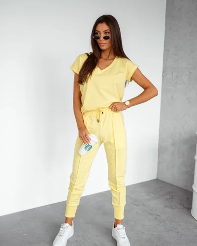 Royalfashion Dámsky bavlnený voľný set s krátkymi rukávmi