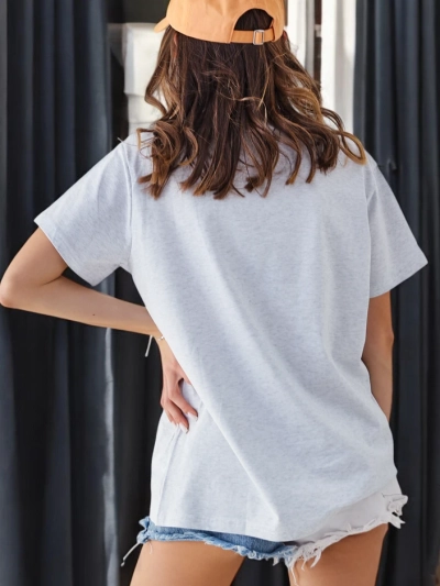 Royalfashion Dámske bavlnené casual tričko s V-výstrihom