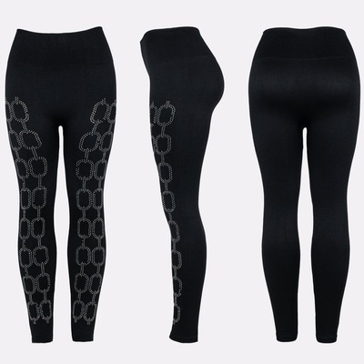 Černé legíny s ozdobami - Kalhoty 1