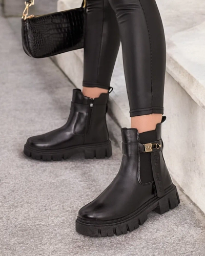 Royalfashion Dámske kožené čižmy eko Dobinas