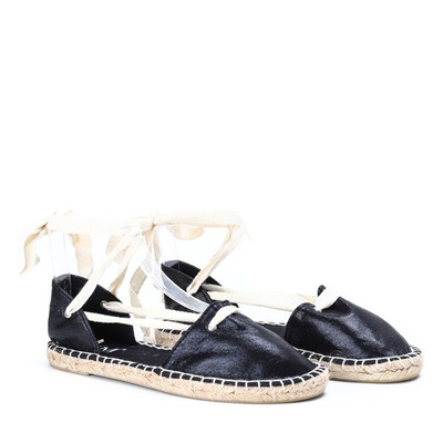 Čierne espadrilky s ozdobnou väzbou Clarissa - Obuv