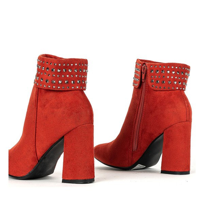 Ciemnopomarańczowe botki na słupku Britani - Obuwie