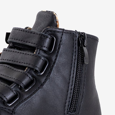 Čierne detské športové tenisky s mašličkami pantloye - Obuv