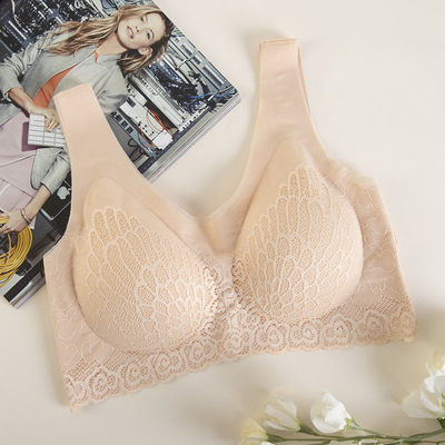 Béžová podprsenka z braletky s čipkou - Spodné prádlo