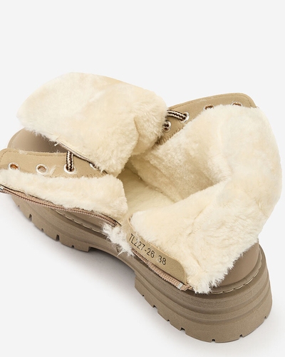 Royalfashion Šedo-hnedé dámske zateplené traperské čižmy Radoras